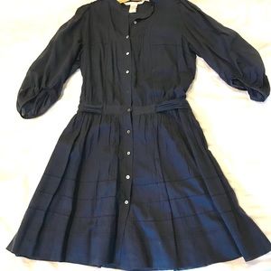 Pre owned Diane Von Furstenberg navy shirt dress 8